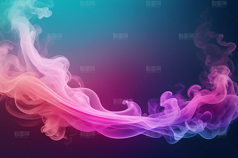彩色烟雾立体艺术感背景图