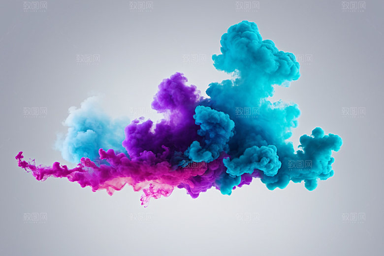 彩色烟雾炫彩抽象背景图