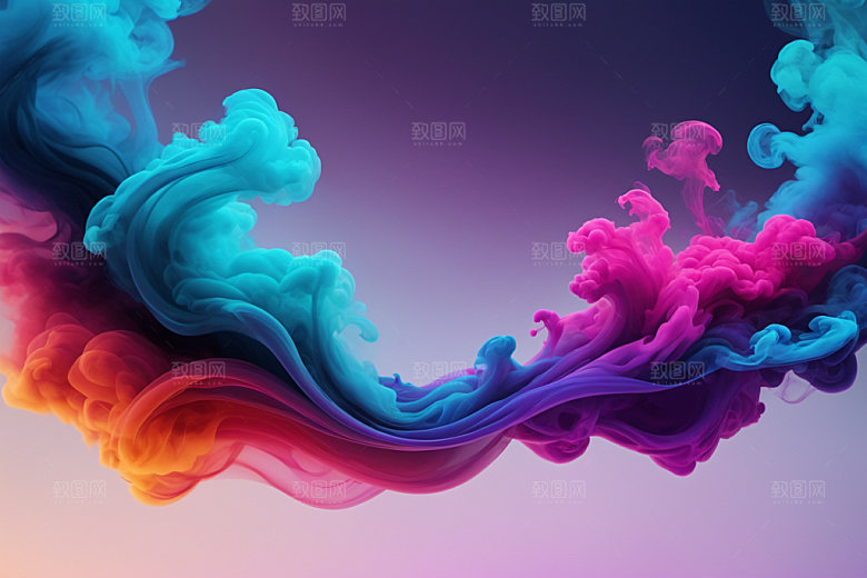 彩色烟雾质感炫彩背景图