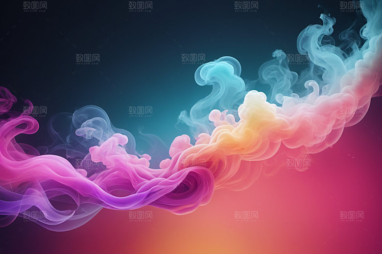 彩色烟雾艺术感炫彩背景图