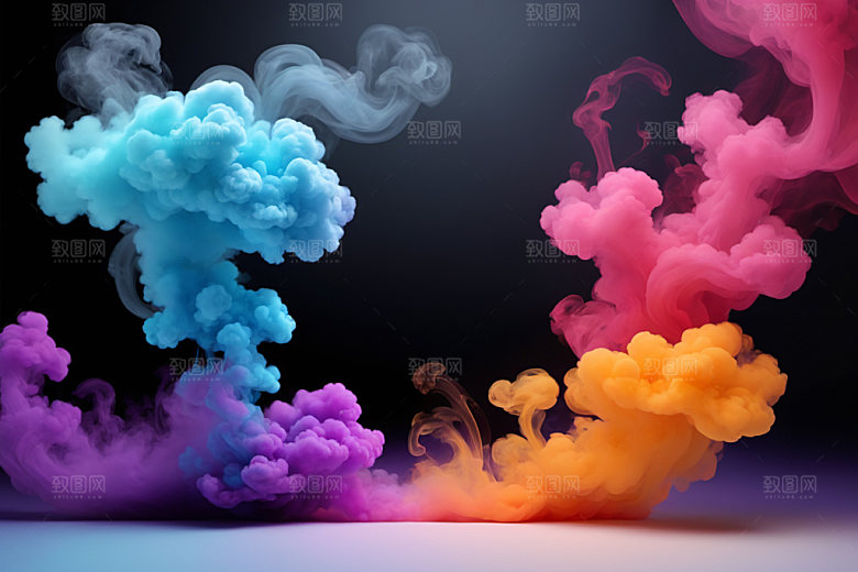 彩色烟雾炫彩质感背景图