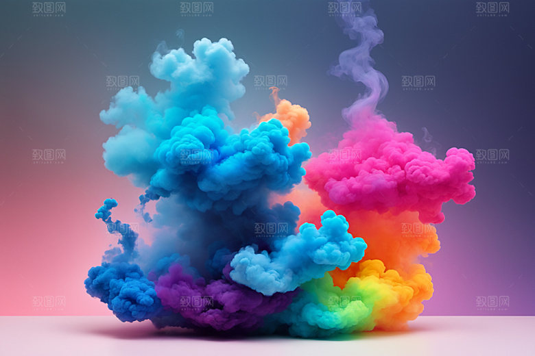 彩色烟雾炫彩艺术感背景图