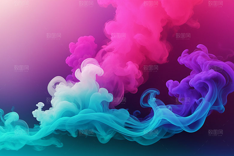 彩色烟雾抽象质感背景图