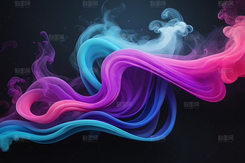 彩色烟雾炫彩抽象背景图