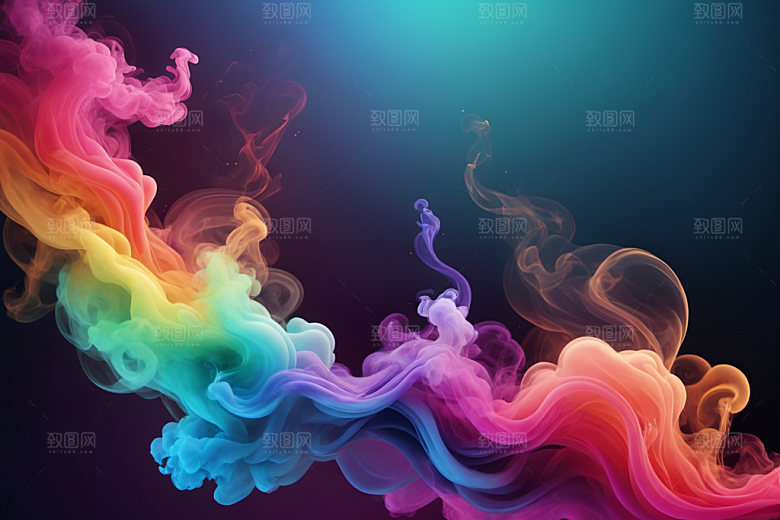 彩色烟雾抽象质感背景图