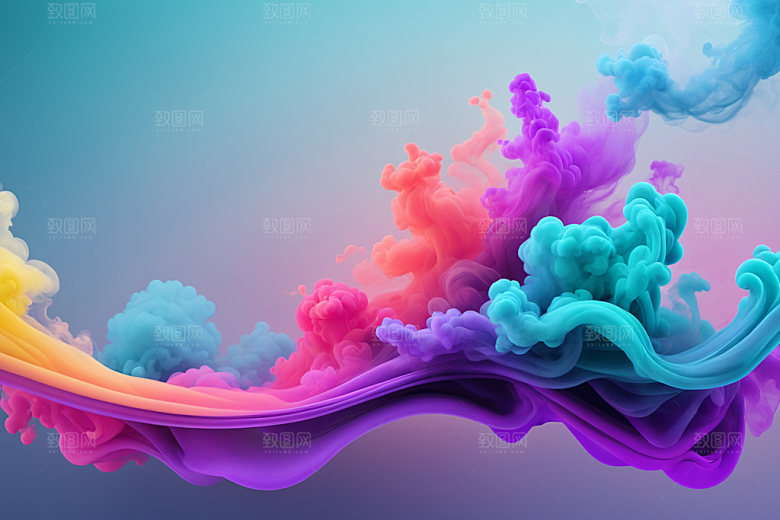 彩色烟雾质感高清背景图