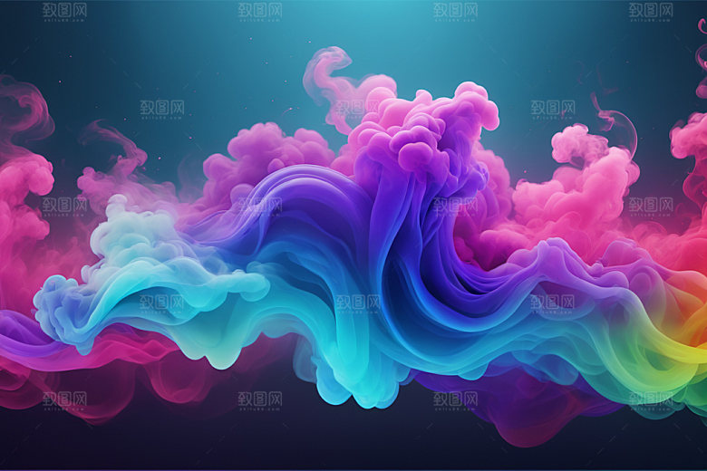 彩色烟雾高清漂浮背景图