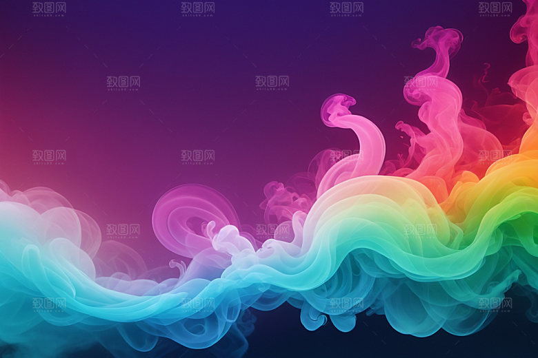 彩色烟雾艺术感高清背景图