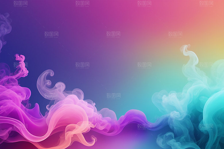 彩色烟雾高清立体背景图