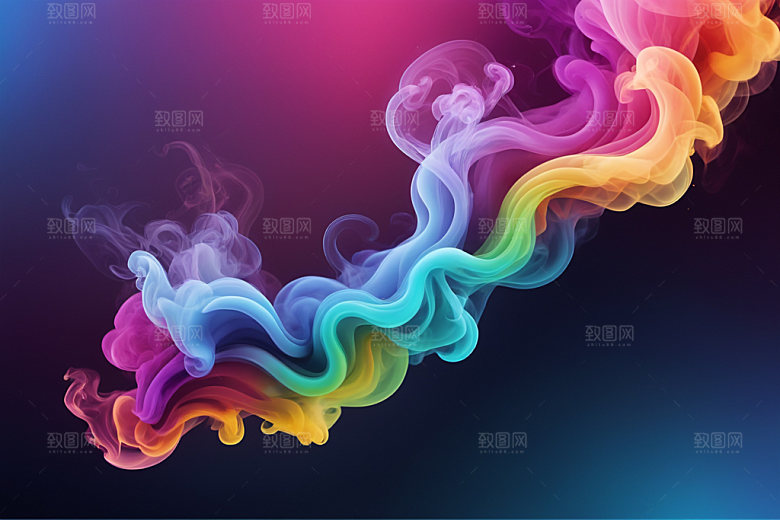 彩色烟雾炫彩抽象背景图