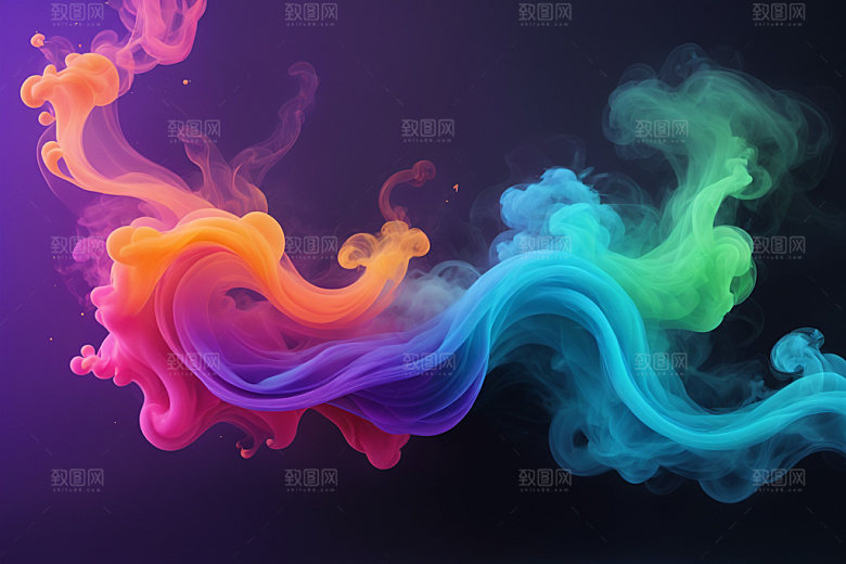 彩色烟雾漂浮高清背景图