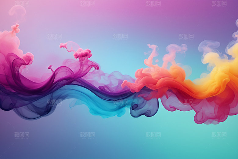 彩色烟雾艺术感抽象背景图