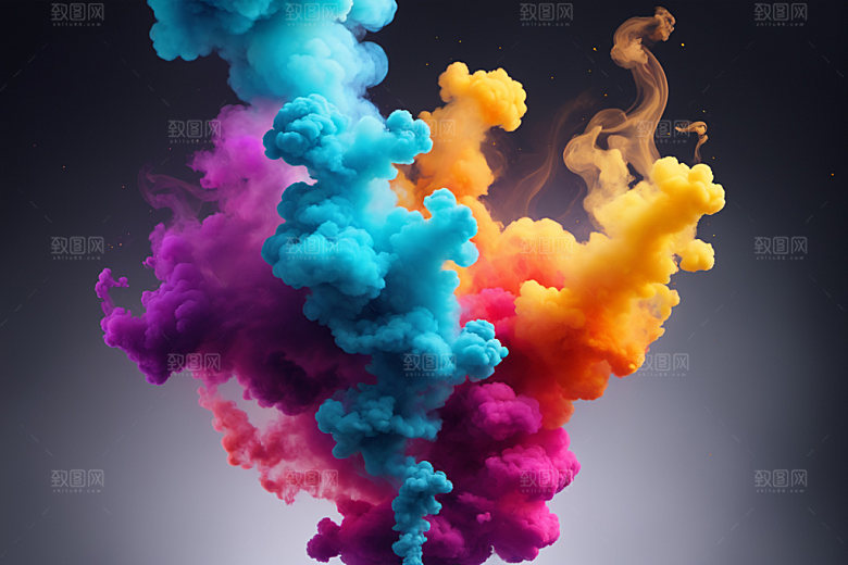 彩色烟雾质感艺术感背景图