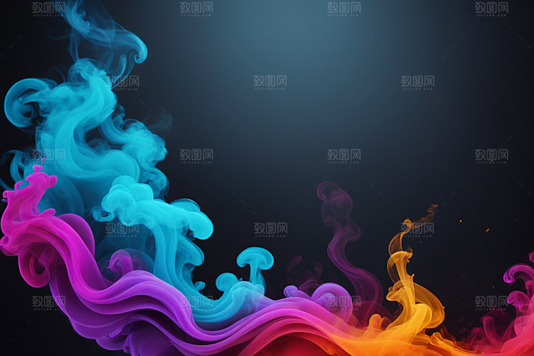 彩色烟雾高清抽象背景图
