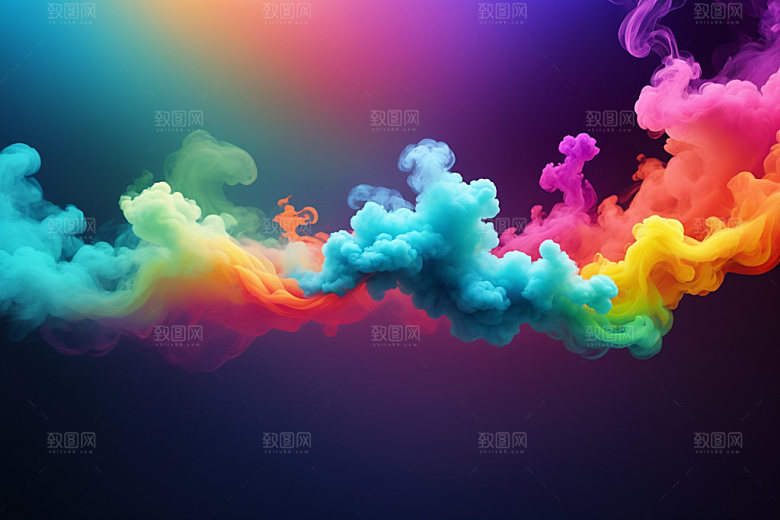 彩色烟雾质感抽象背景图