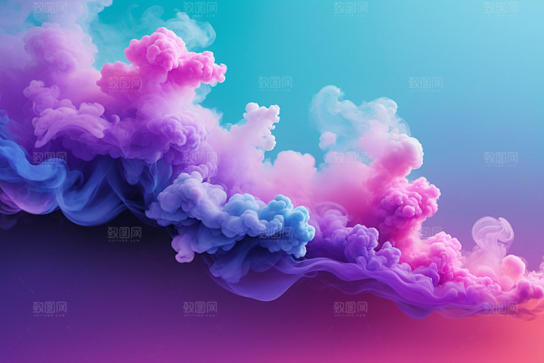 彩色烟雾抽象炫彩背景图