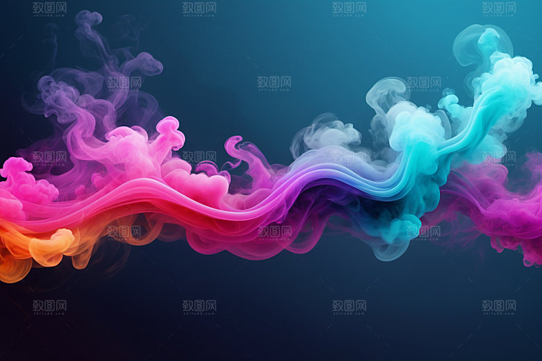 彩色烟雾抽象高清背景图