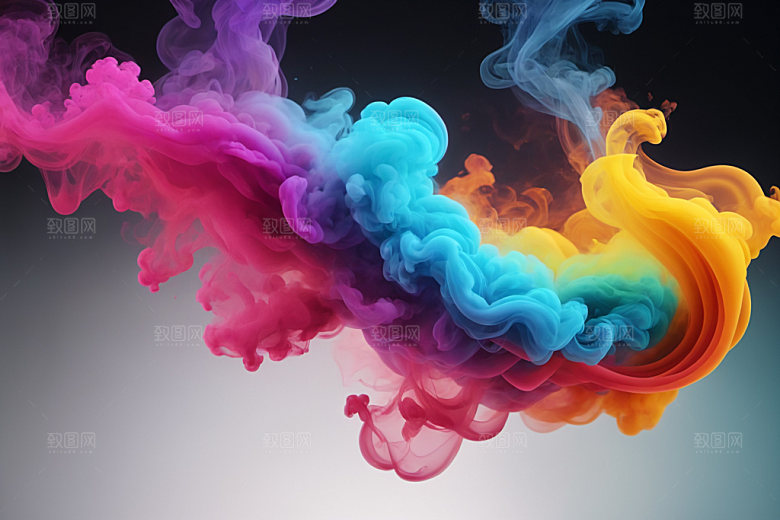 彩色烟雾抽象质感背景图
