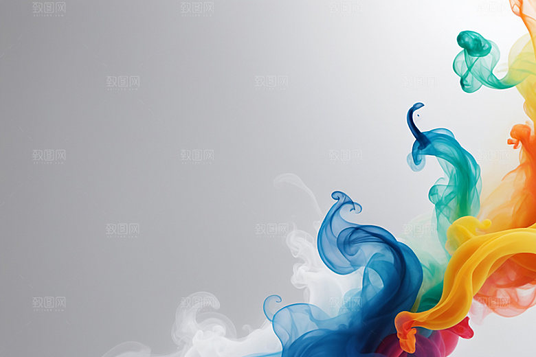彩色烟雾艺术感炫彩背景图