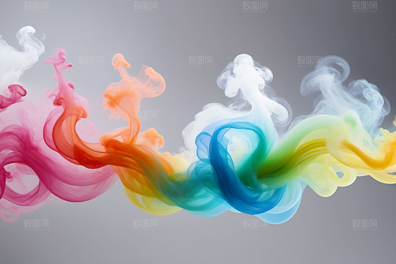 彩色烟雾高清立体背景图