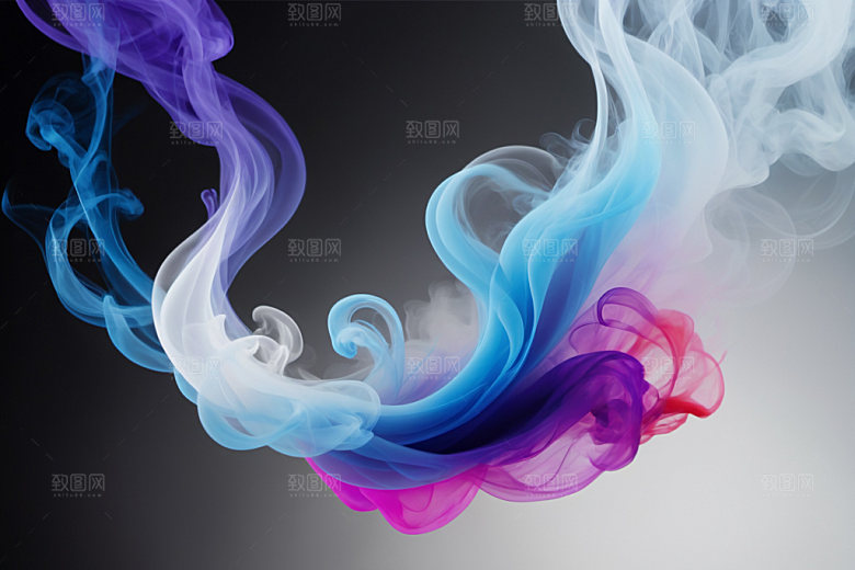 彩色烟雾抽象漂浮背景图