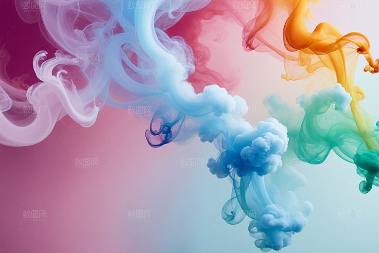 彩色烟雾立体质感背景图