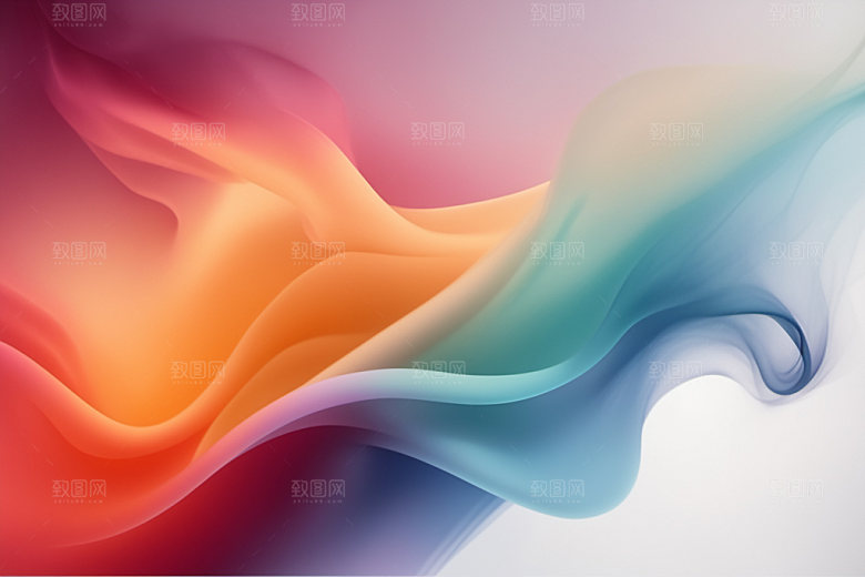 彩色烟雾抽象艺术感背景图