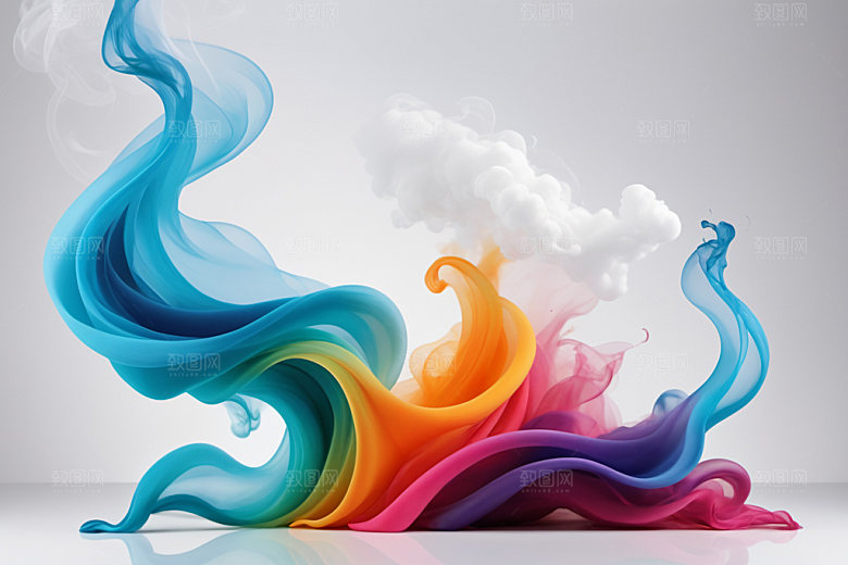 彩色烟雾漂浮质感背景图