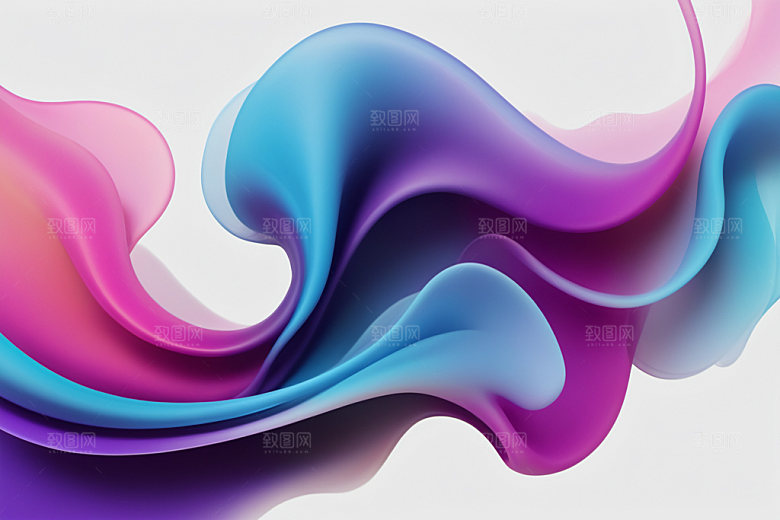 彩色烟雾艺术感漂浮背景图