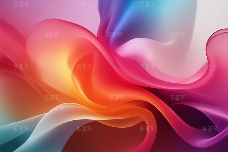 彩色烟雾艺术感漂浮背景图