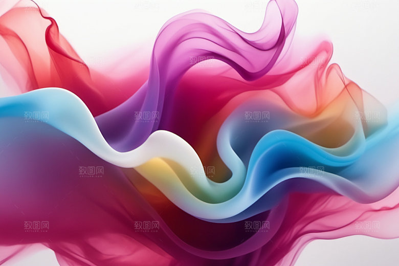 彩色烟雾质感漂浮背景图