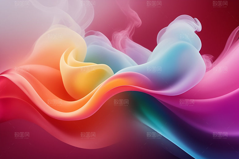 彩色烟雾高清抽象背景图