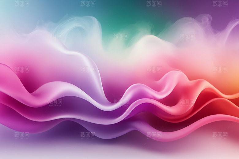 彩色烟雾质感立体背景图