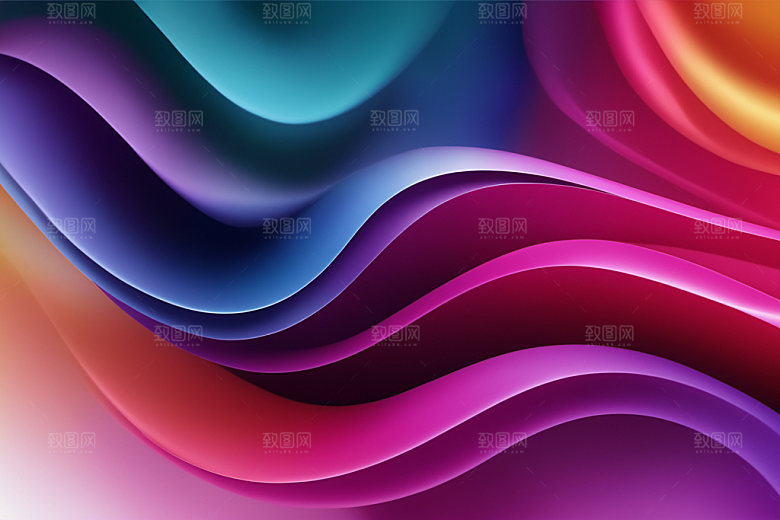 彩色烟雾艺术感漂浮背景图