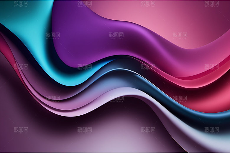 彩色烟雾炫彩抽象背景图