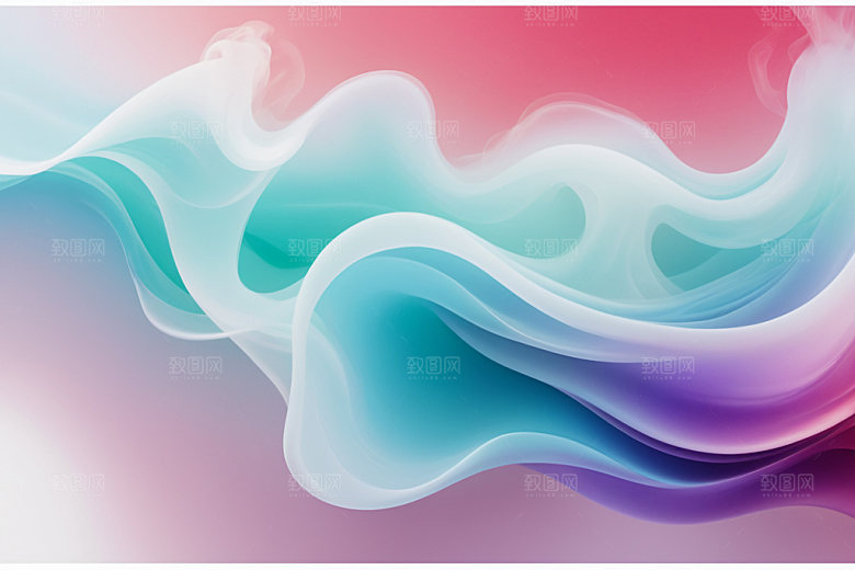 彩色烟雾抽象立体背景图