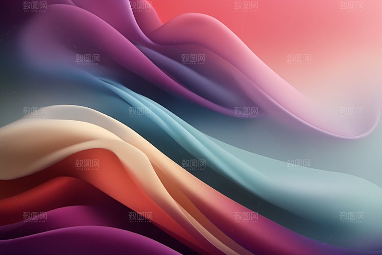 彩色烟雾立体艺术感背景图