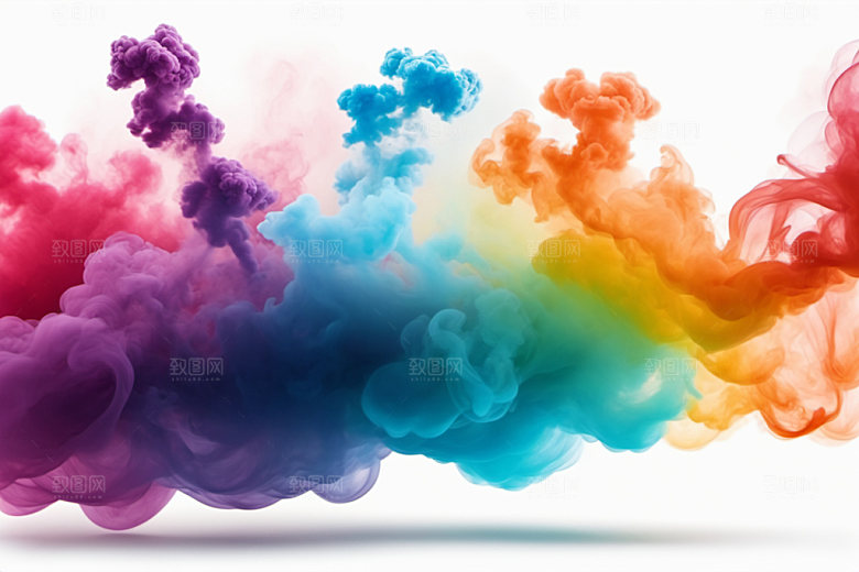 彩色烟雾艺术感立体背景图