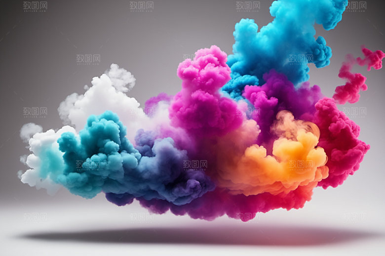 彩色烟雾抽象质感背景图