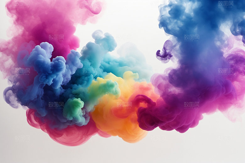 彩色烟雾抽象质感背景图