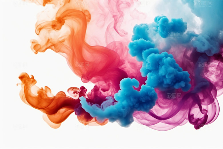 彩色烟雾质感抽象背景图
