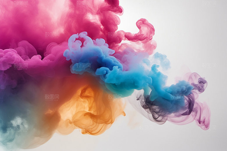 彩色烟雾艺术感质感背景图
