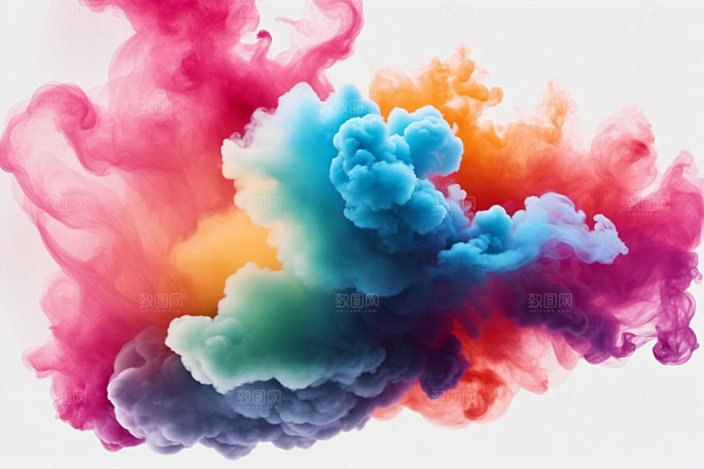 彩色烟雾艺术感漂浮背景图
