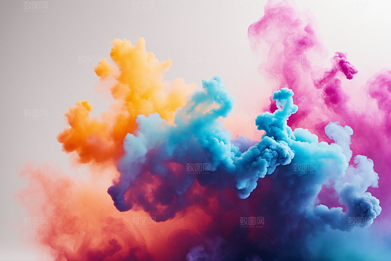 彩色烟雾高清立体背景图