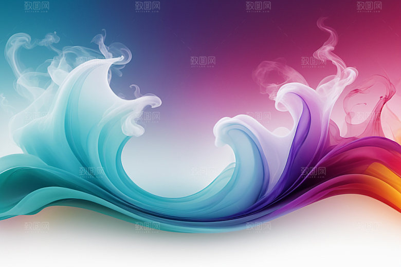 彩色烟雾质感漂浮背景图