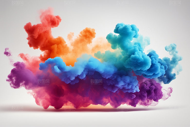 彩色烟雾质感立体背景图
