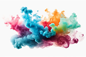 彩色烟雾立体漂浮背景图