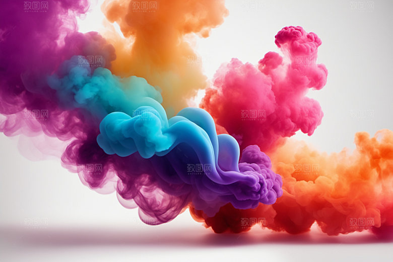 彩色烟雾艺术感质感背景图