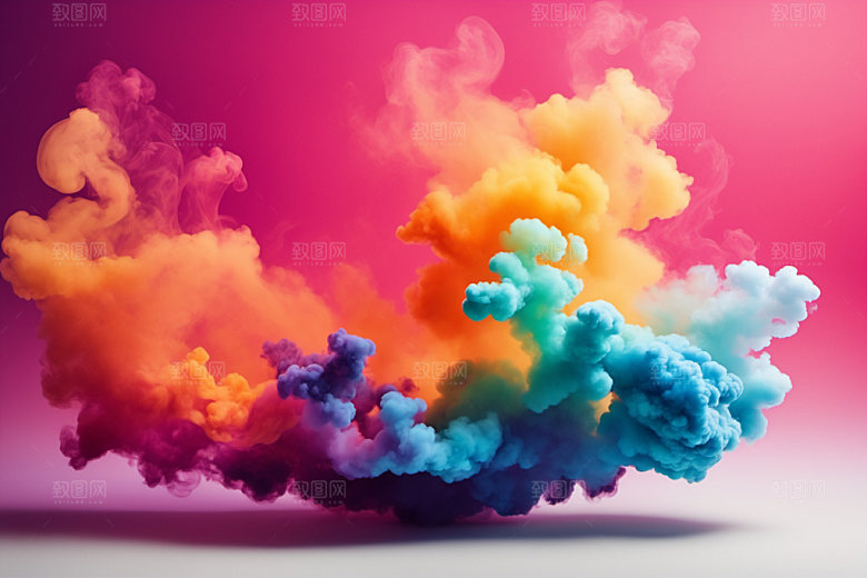 彩色烟雾漂浮炫彩背景图