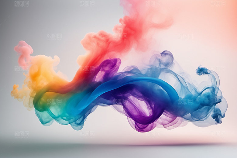 彩色烟雾艺术感抽象背景图
